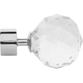 Наконечник «Шар» 6 см стекло цвет хром