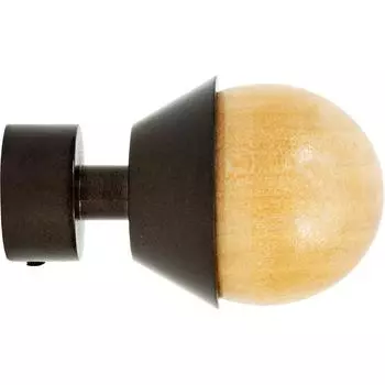 Наконечник «Шар», металл/дерево, цвет венге, 2 см