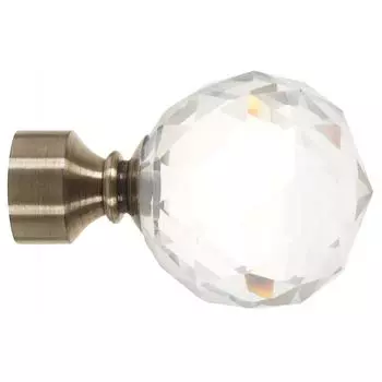 Наконечник «Шар стекло» 6 см цвет золото антик