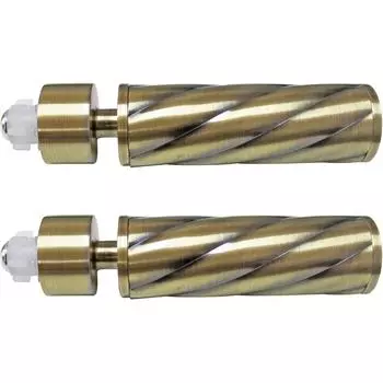 Наконечники Inspire «Цилиндр» металл 6 см цвет античное золото 2 шт.