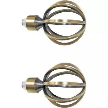 Наконечники Inspire Шар с лентами металл 6 см цвет античное золото 2 шт