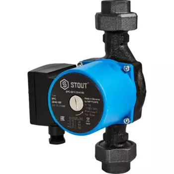 Циркуляционный насос Stout SPC-0010-2540180 25/4 180 мм с гайками 1 1/2"