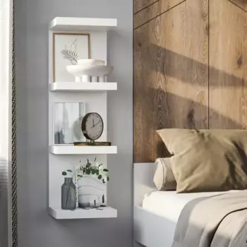 Настенная полка Фора 100Е 30х97 см со скрытым креплением ДСП цвет белый