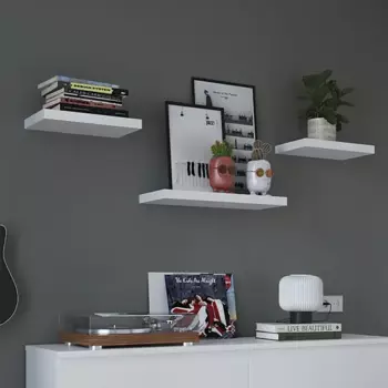 Настенная полка Фора 1.4 40х25 см со скрытым креплением ДСП цвет белый