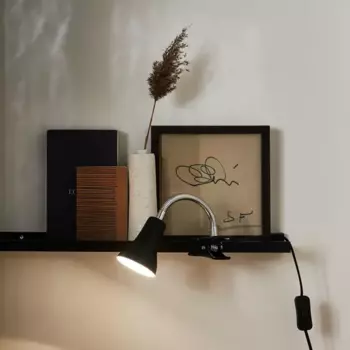 Рабочая лампа на прищепке Inspire цвет черный