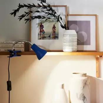 Рабочая лампа на прищепке Inspire цвет синий