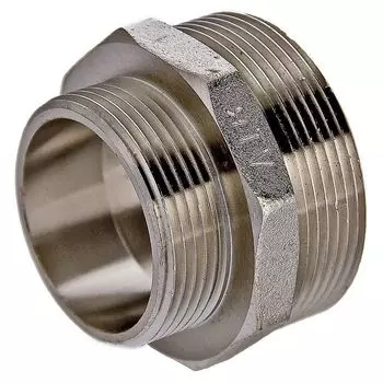 Ниппель переходной Valtec наружная-наружная резьба 1 1/4"х1" никелированная латунь VTr.580.N.0706