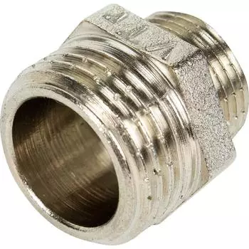 Ниппель переходной Valtec наружная резьба 1/2х3/8 мм никелированная латунь