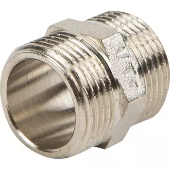 Ниппель Valtec наружная резьба 3/4" никелированная латунь VTr.582.N.0005