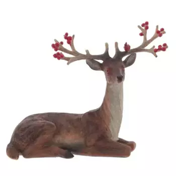 Новогодняя фигурка Олень 805369 21 см коричневый