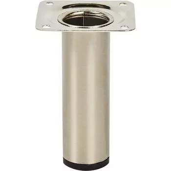 Ножка круглая 100х30 мм, сталь, цвет никель