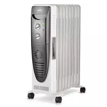 Обогреватель масляный Ballu BOH/TB-09FH с механическим термостатом, 2400 Вт, 9 секций, цвет белый