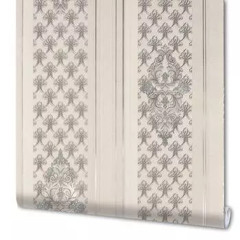 Обои бумажные Гомельобои Жаклин серые 0.53 м 9101-21