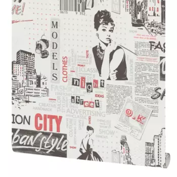 Обои бумажные Московская обойная фабрика Кутюр красно-черные 0.53 м 6312-9