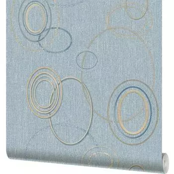 Обои бумажные Московская Обойная Фабрика Овал Деним синие 0.53 м 231862-6