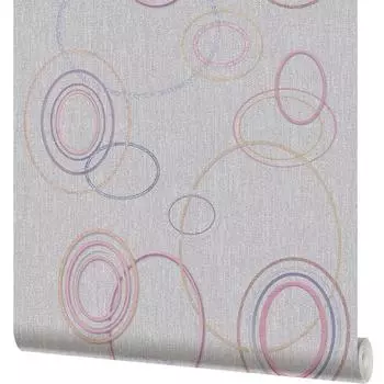 Обои бумажные Московская Обойная Фабрика Овал Деним сиреневые 0.53 м 231862-8