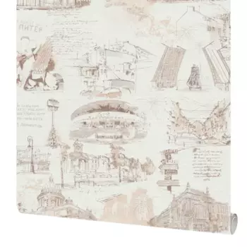 Обои бумажные Московская обойная фабрика Питер кофе 0.53 м 6351-2