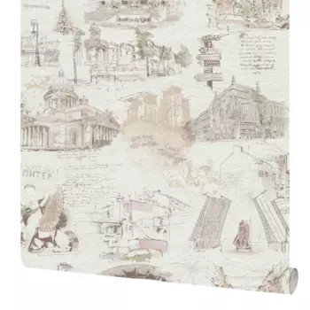 Обои бумажные Московская обойная фабрика Питер натуральные 0.53 м 6351-3