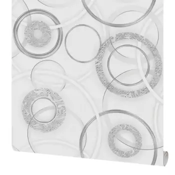 Обои бумажные Московская обойная фабрика Рондо белые 0.53 м 6306-1