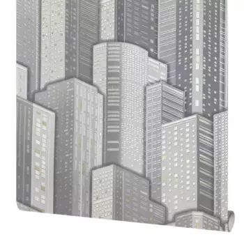 Обои бумажные Московская обойная фабрика Сити серые 0.53 м 6332-5