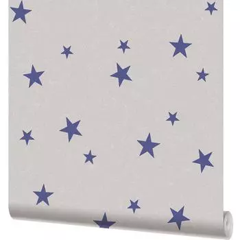 Обои бумажные на флизелиновой основе Московская Обойная Фабрика Звезды синие 0.53 м 272612-1