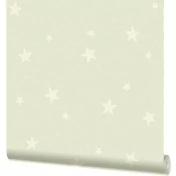 Обои бумажные на флизелиновой основе Московская Обойная Фабрика Звезды зелёные 0.53 м 272612-2