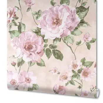 Обои бумажные Шиповник 0.53 м 4613 бежевые