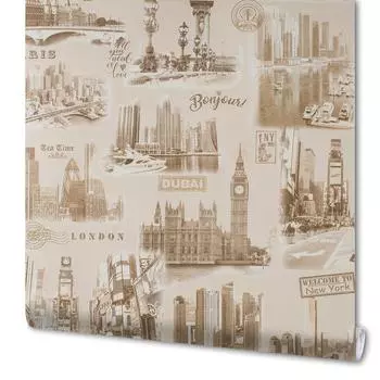 Обои бумажные Сити бежевые 0.53 м 4713