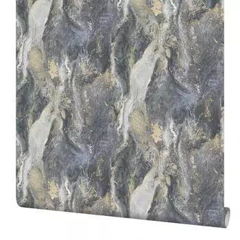 Обои флизелиновые Артекс Аметист тёмно-серые 1.06 м 10495-05