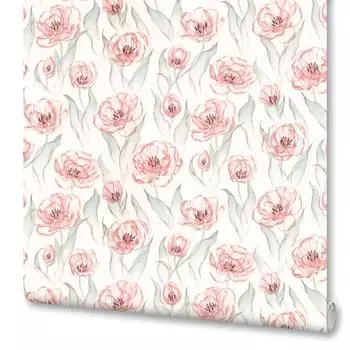 Обои флизелиновые Артекс Тюльпан бежево-розовые 1.06 м 10532-01