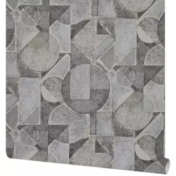 Обои флизелиновые Ateliero Cubus графитовые 1.06 м AT88194-15