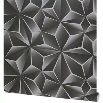 Обои флизелиновые Ateliero Kaleidos черные 1.06 м AT88187-09