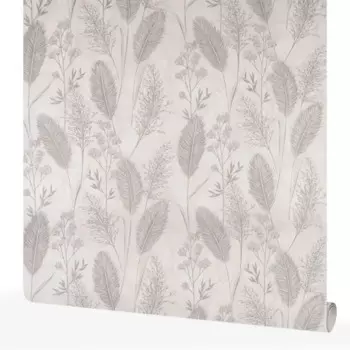 Обои флизелиновые Belvinil Ботаника серые 1.06 м 0457-21