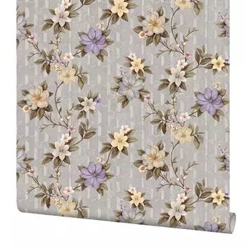 Обои флизелиновые Elysium Мирабель серо-сиреневые 1.06 м Е88404