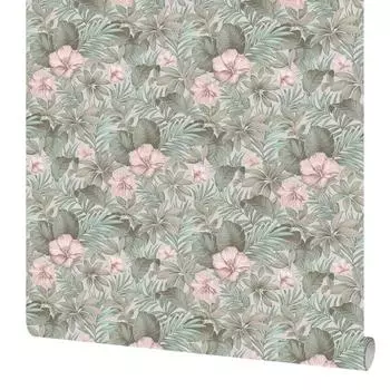 Обои флизелиновые Erismann Adele светло-зелёные 1.06 м 6131-4