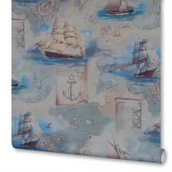 Обои флизелиновые Erismann Magic travel бежевые 1.06 м 3758-2