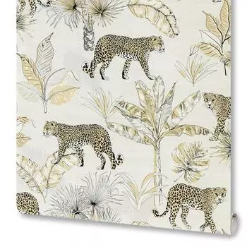 Обои флизелиновые Grandecolife Jungle Fever бежевые 0.53 м 2101