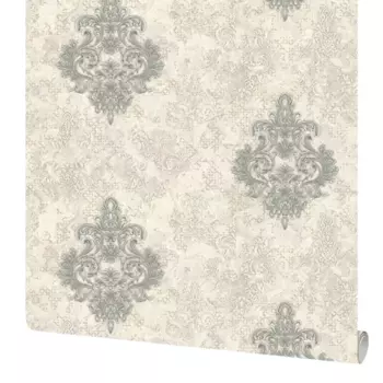 Обои флизелиновые Московская обойная фабрика Феличита серо-бежевые 1.06 м 4229-3
