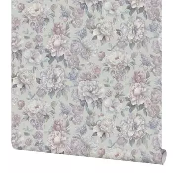Обои флизелиновые Московская Обойная Фабрика Флер серо-розовые 1.06 м 4146-5