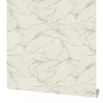 Обои флизелиновые Московская обойная фабрика Кинцуги бело-золотые 1.06 м