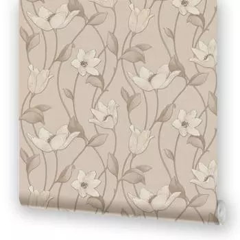 Обои флизелиновые Московская обойная фабрика Лотос бежевые Лотос 4055-1 1.06 м