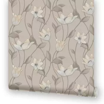 Обои флизелиновые Московская обойная фабрика Лотос серые 4055-4 1.06 м