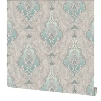 Обои флизелиновые Московская обойная фабрика Мирелла кофейно-бирюзовые 1.06 м