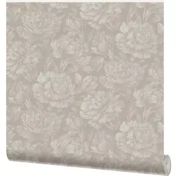 Обои флизелиновые Московская Обойная Фабрика Пионы венге 1.06 м 4011-3