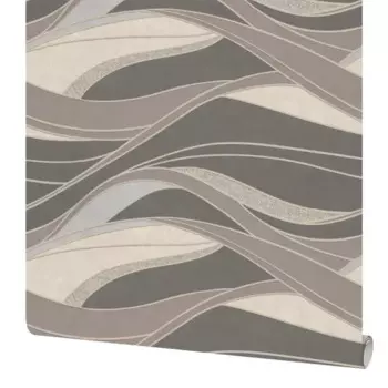 Обои флизелиновые Московская обойная фабрика Рейв серо-коричневые 1.06 м 4314-3