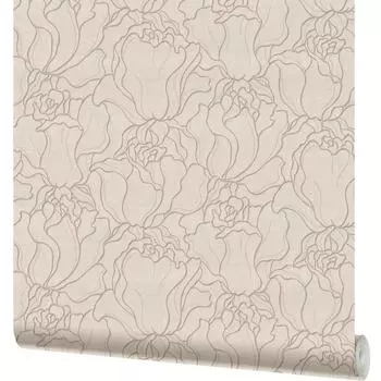 Обои флизелиновые Московская Обойная Фабрика Розы бежевые 1.06 м 4130-2