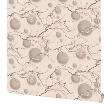 Обои флизелиновые Московская обойная фабрика Токио бежевые 1.06 м 4330-8