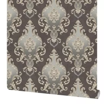 Обои флизелиновые Московская обойная фабрика Виктория черные 1.06 м 4250-9