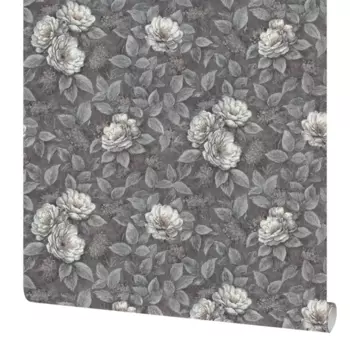 Обои флизелиновые Московская обойная фабрика Жардин графит 1.06x10.05 м 4164-9