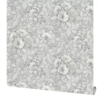 Обои флизелиновые Московская обойная фабрика Жардин серые 1.06x10.05 м 4164-5